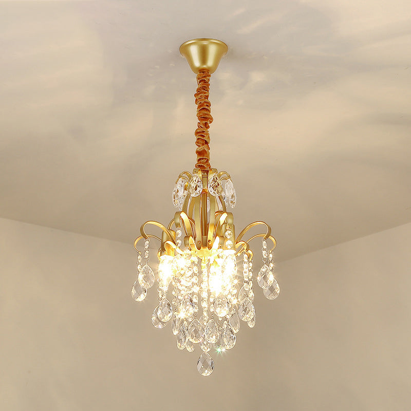 Country Crystal Pendant Chandelier For Dining Room Lighting