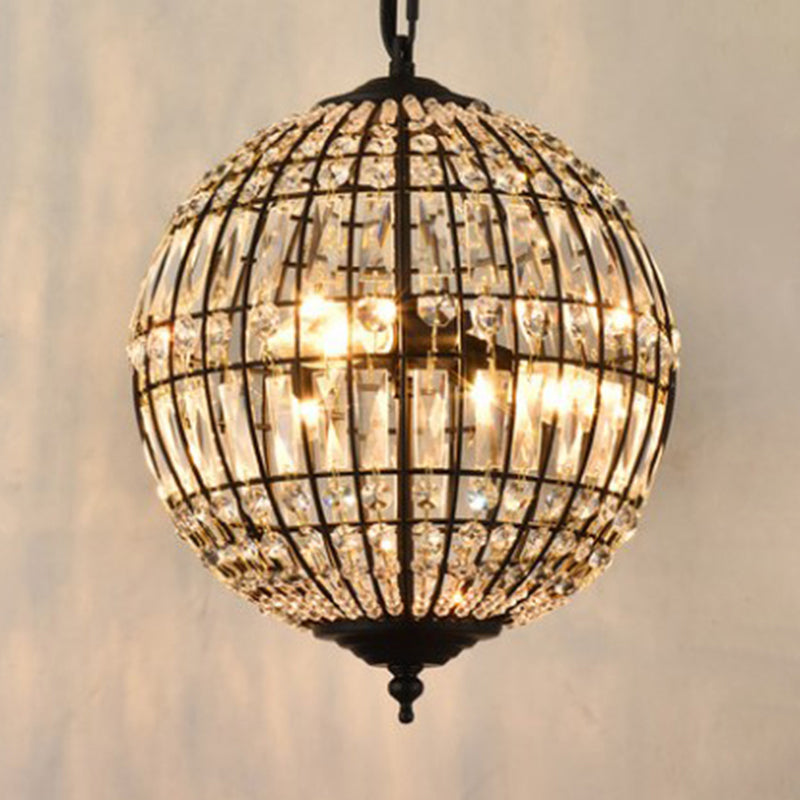 Classic Clear Crystal Sphere Pendant Chandelier For Dining Room Down Lighting