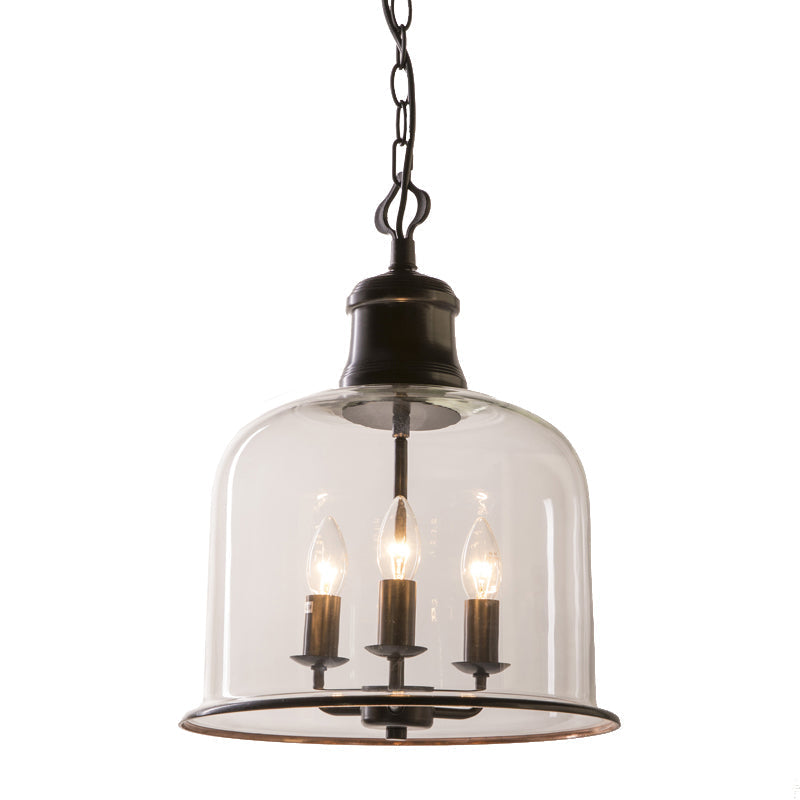 Classic Mason Jar Pendant Light - Clear Glass In Black/Brass