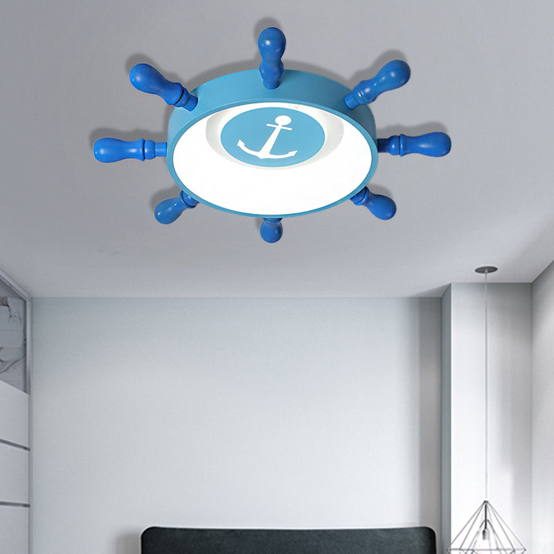 Blue Rudder Kids LED Flush Mount Fixture - 19.5"/23.5" W Warm/White Light - Aluminum & Acrylic Pendant Light