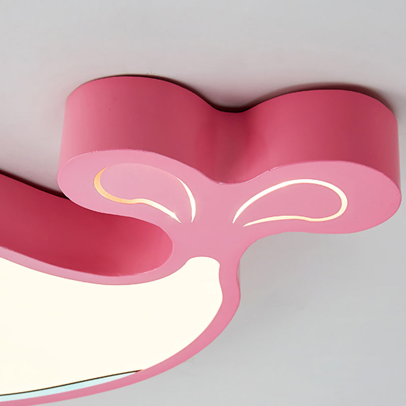 Whale Flush Mount LED Light for Kids' Bedroom in Blue/Pink