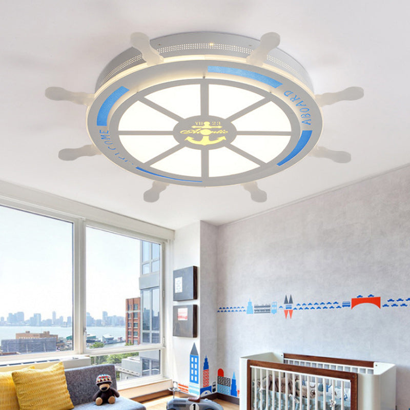 Stylish Led Living Room Flush Mount Lamp With Acrylic Shade - Cartoon Design In White Warm/White