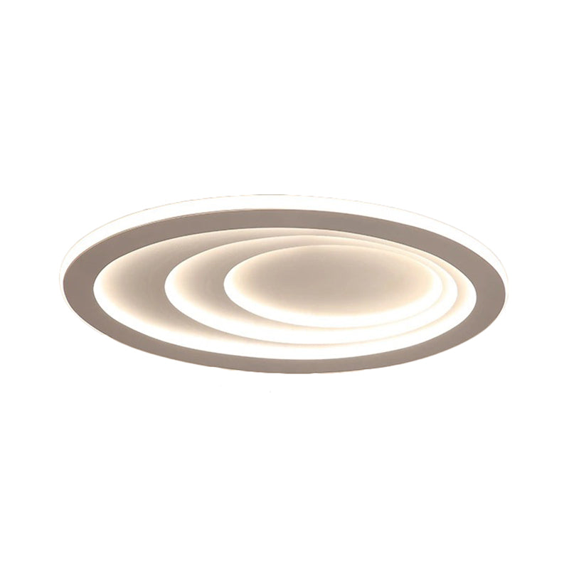 Modern Oval Living Room Ceiling Lamp - Acrylic LED Flush Mount - Adjustable Width 23.5"/29.5"/33.5" - Warm/White Light