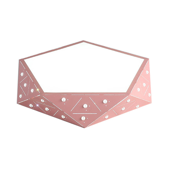 Geometric Acrylic LED Ceiling Light (16"/19.5" Wide) - Macaron Collection - Pink/Blue/Yellow Options