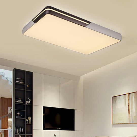 Rectangular Led Ceiling Light - Minimalist Design 19-25.5 Width Warm/White White / 25.5 Warm