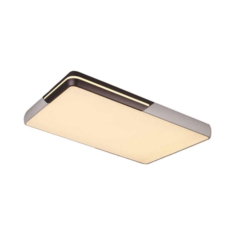 Rectangular LED Ceiling Light - Minimalist Design, 19-25.5" Width - Warm/White Light