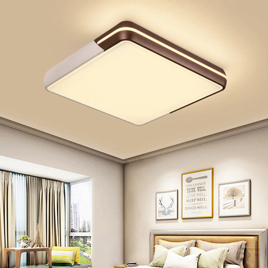 Rectangular LED Ceiling Light - Minimalist Design, 19-25.5" Width - Warm/White Light