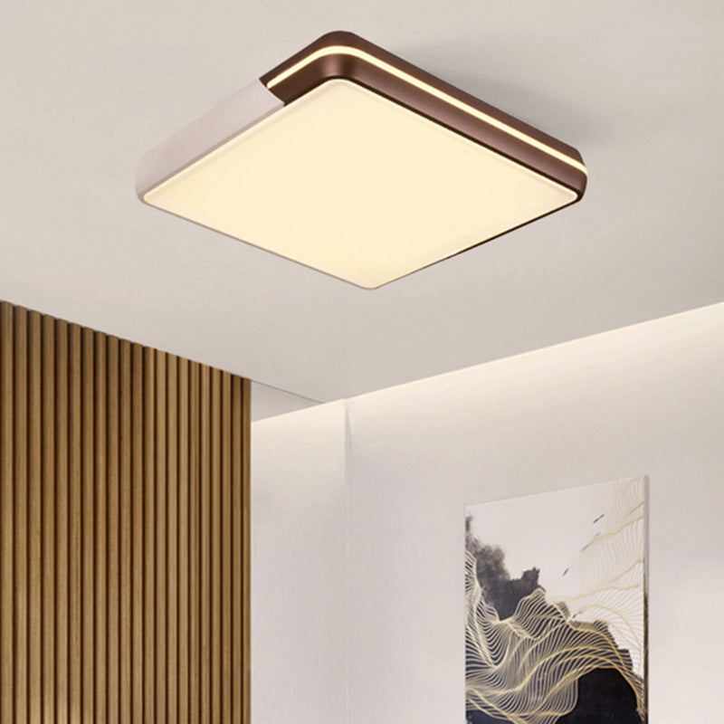 Rectangular LED Ceiling Light - Minimalist Design, 19-25.5" Width - Warm/White Light