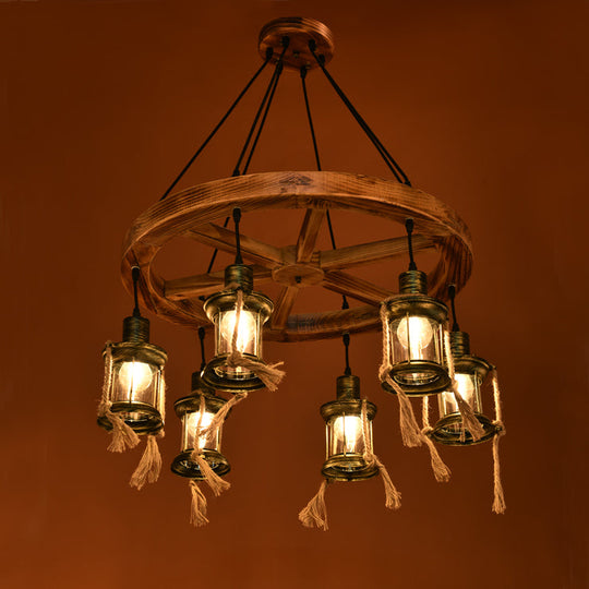 Coastal Bronze 6-Light Metal Chandelier Pendant For Living Room