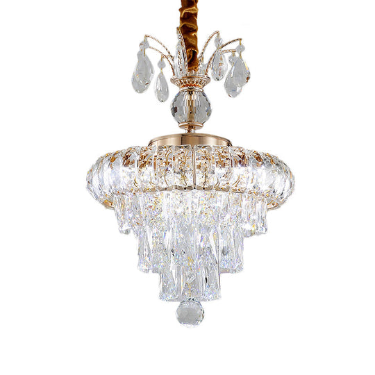 Modern Gold Crystal Led Chandelier Light Fixture For Dining Room - 12/18 Wide