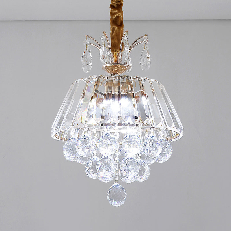 Modern Gold Crystal Led Chandelier Light Fixture For Dining Room - 12/18 Wide