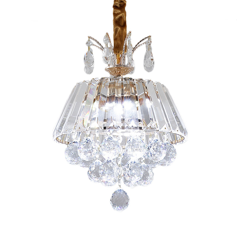 Modern Gold Crystal Led Chandelier Light Fixture For Dining Room - 12/18 Wide