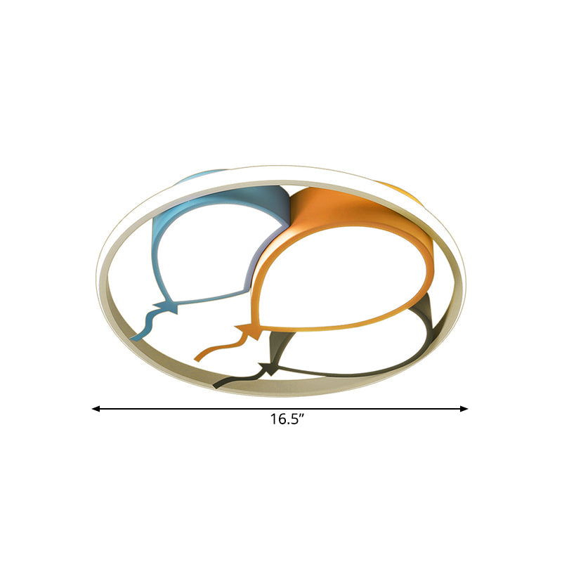 Plafonnier LED en forme de ballon pour chambre d'enfant - Rose/jaune, lumière chaude/blanche