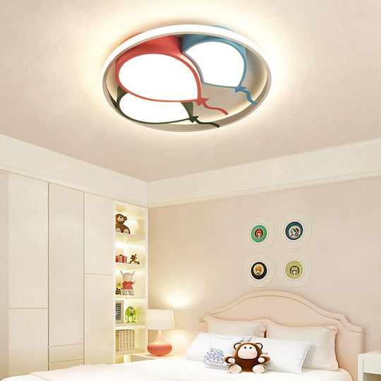 Balloon Design Flushmount LED Light for Kids' Room - Pink/Yellow, Warm/White Light