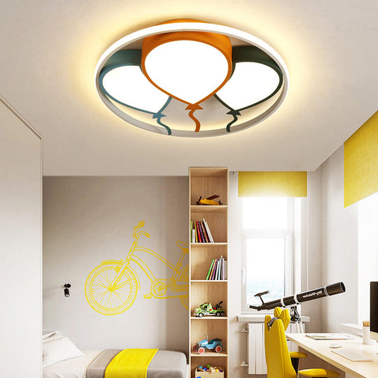 Balloon Design Flushmount LED Light for Kids' Room - Pink/Yellow, Warm/White Light