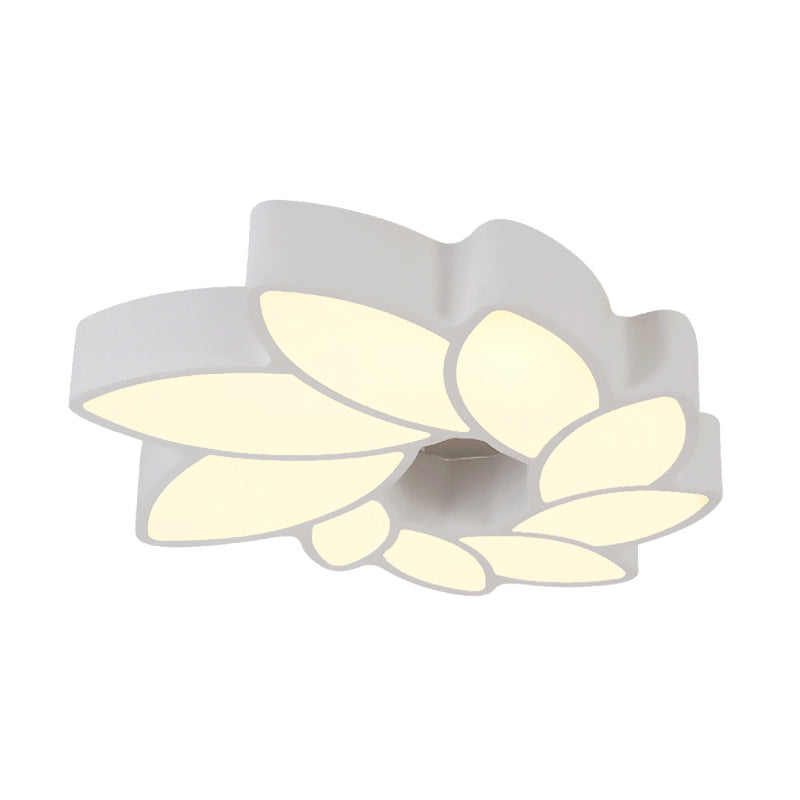 Simplicity Acrylic Floral Ceiling Light - 22.5"/31.5" Wide Flush Mount Fixture for Living Room, Warm/White Light