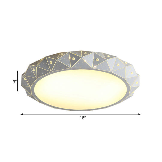 18"/25.5" Round LED Flush Mount Ceiling Lamp in Warm/White Light with Acrylic Design