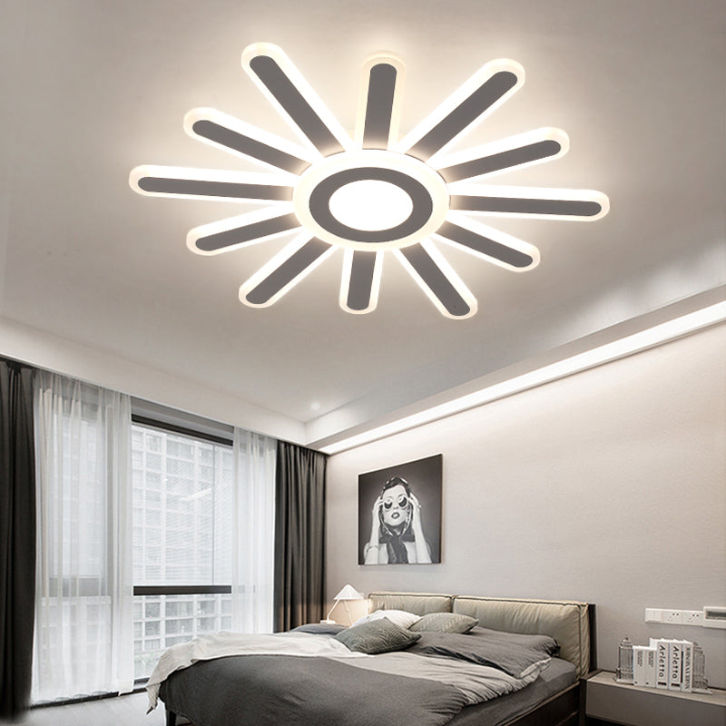 Acrylic Led Flush Mount Ceiling Light Sun-Like Simplicity 19.5/23.5 Wide White - Warm/White