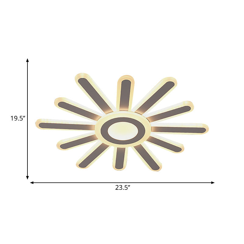 Acrylic Led Flush Mount Ceiling Light Sun-Like Simplicity 19.5/23.5 Wide White - Warm/White