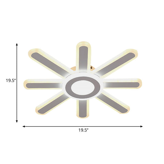 Acrylic LED Flush Mount Ceiling Light – Sun-Like Simplicity, 19.5"/23.5" Wide, White - Warm/White Light