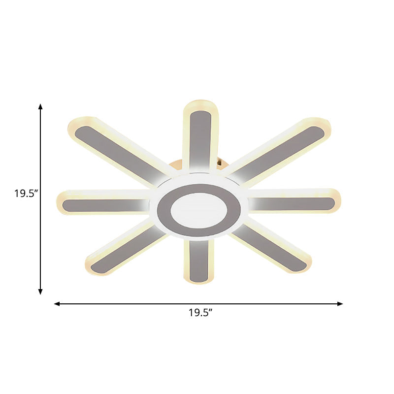 Acrylic Led Flush Mount Ceiling Light Sun-Like Simplicity 19.5/23.5 Wide White - Warm/White