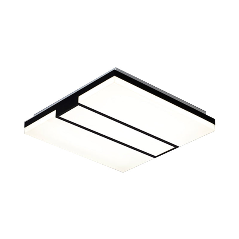 Rectangular Acrylic Ceiling Flush Mount in Warm/White Light - Minimalist Design, 19"/23.5"/33" Wide