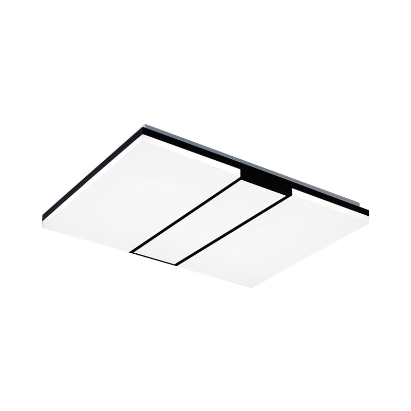 Rectangular Acrylic Ceiling Flush Mount in Warm/White Light - Minimalist Design, 19"/23.5"/33" Wide