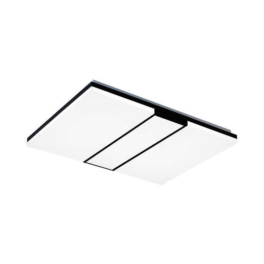 Rectangular Acrylic Ceiling Flush Mount In Warm/White Light - Minimalist Design 19/23.5/33 Wide