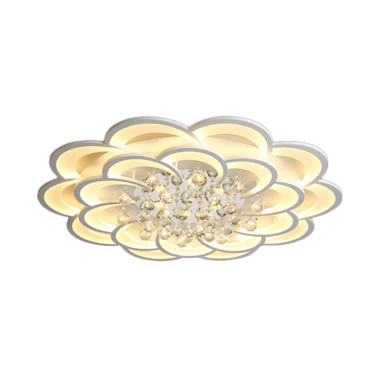 Modern Acrylic Flower Led Ceiling Light - Warm/White 20.5/27/31.5 Wide For Living Room