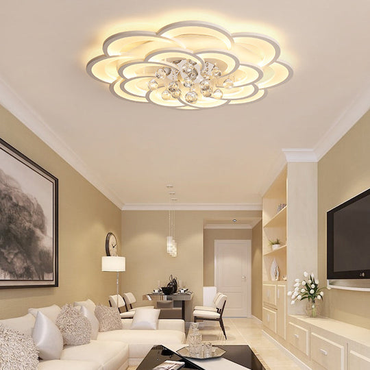 Modern Acrylic Flower LED Ceiling Light - Warm/White - 20.5"/27"/31.5" Wide - for Living Room