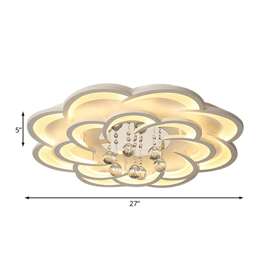 Modern Acrylic Flower LED Ceiling Light - Warm/White - 20.5"/27"/31.5" Wide - for Living Room