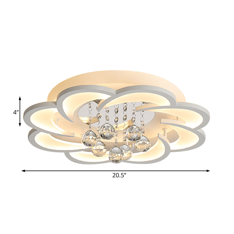 Modern Acrylic Flower LED Ceiling Light - Warm/White - 20.5"/27"/31.5" Wide - for Living Room