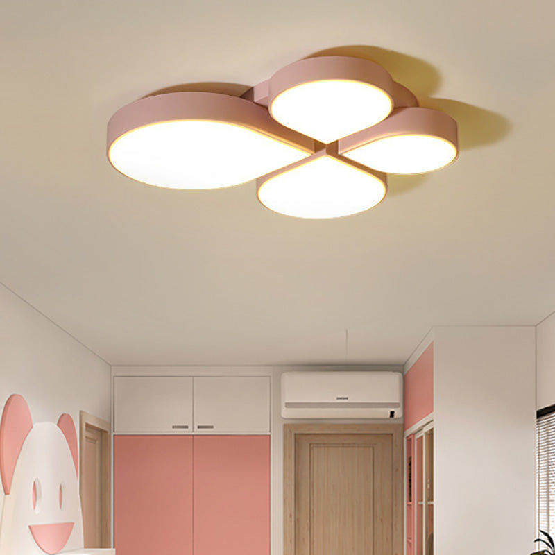 Waterdrop Acrylic Ceiling Light with Warm/White Light - Nordic Style for Bedrooms in White/Pink/Blue