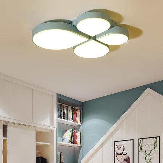 Waterdrop Acrylic Ceiling Light with Warm/White Light - Nordic Style for Bedrooms in White/Pink/Blue