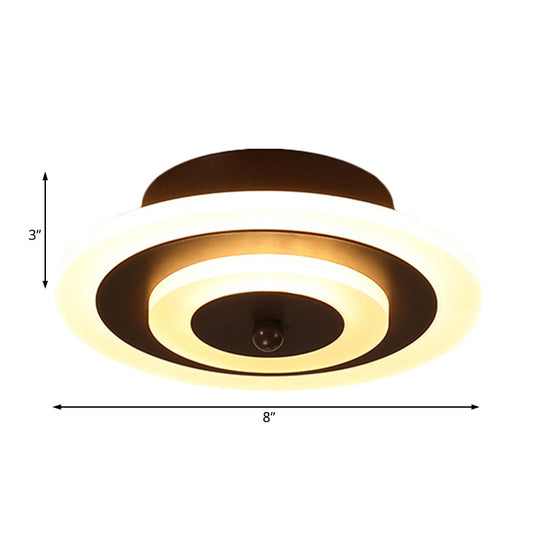 LED Corridor Ceiling Lamp - Modern Flushmount Lighting in White/Coffee with Warm/White/Natural Light Options