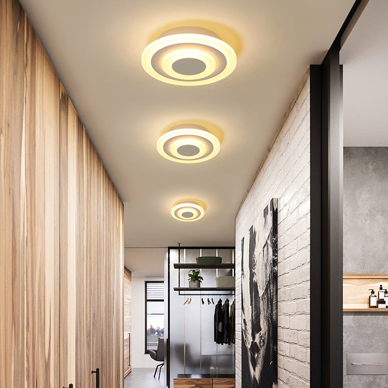 LED Corridor Ceiling Lamp - Modern Flushmount Lighting in White/Coffee with Warm/White/Natural Light Options