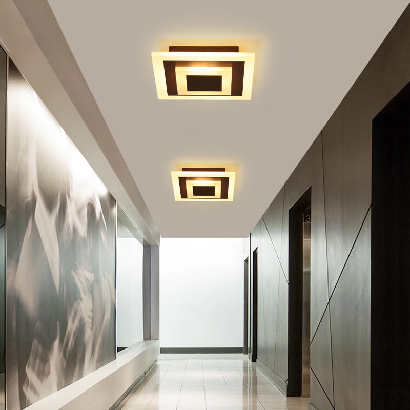 Led Corridor Ceiling Lamp - Modern Flushmount Lighting In White/Coffee With Warm/White/Natural Light