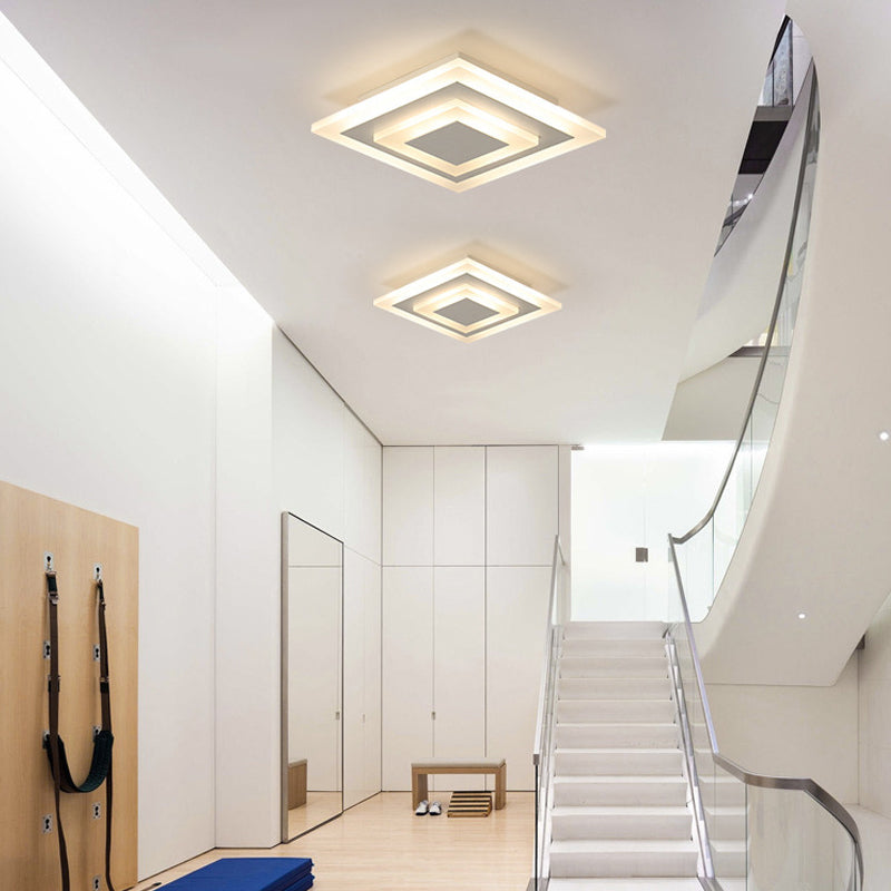 LED Corridor Ceiling Lamp - Modern Flushmount Lighting in White/Coffee with Warm/White/Natural Light Options