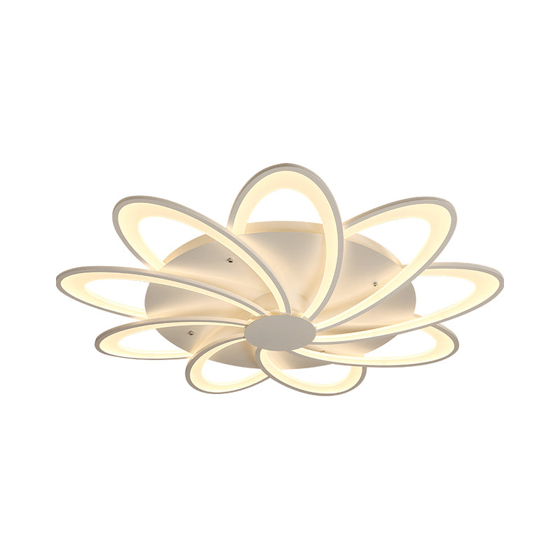 Modern Flower Flushmount Lighting - Acrylic 6/7/8-Light Ceiling Fixture for Bedroom - Warm or White Light