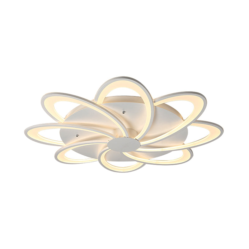 Modern Flower Flushmount Lighting - Acrylic 6/7/8-Light Ceiling Fixture For Bedroom Warm Or White