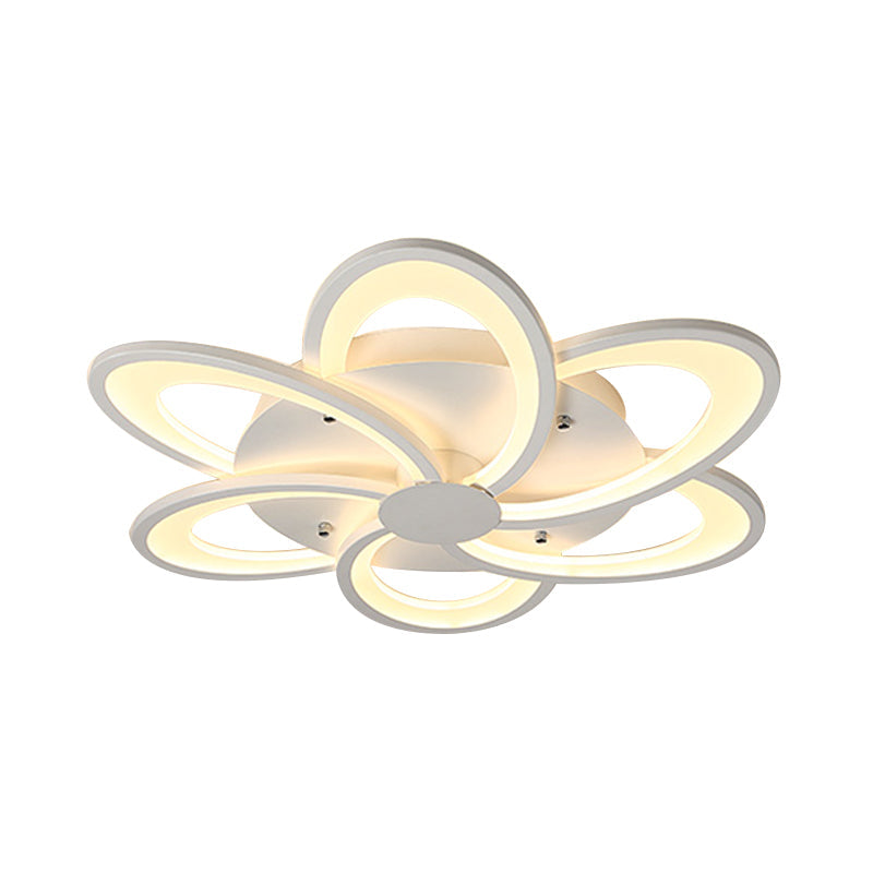 Modern Flower Flushmount Lighting - Acrylic 6/7/8-Light Ceiling Fixture for Bedroom - Warm or White Light