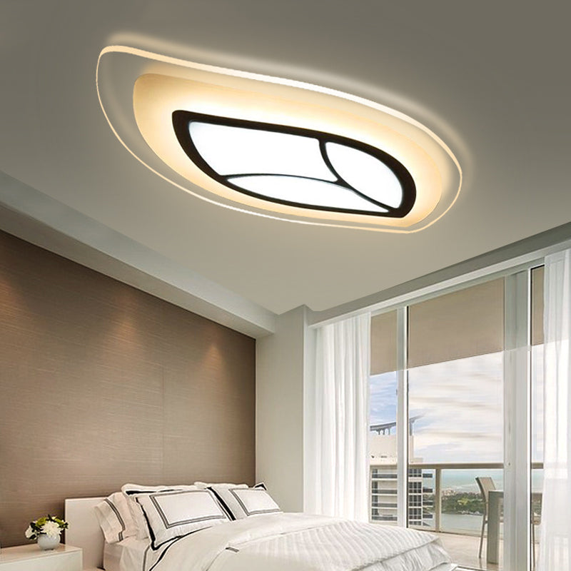 Modern Flush Mount Leaf Ceiling Light: 21.5"/35.5"/39" Acrylic Wide, in Warm/White for Bedroom Lighting