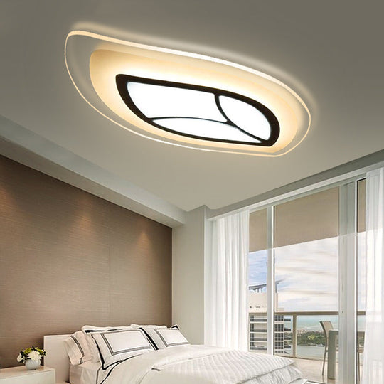 Modern Flush Mount Leaf Ceiling Light: 21.5"/35.5"/39" Acrylic Wide, in Warm/White for Bedroom Lighting