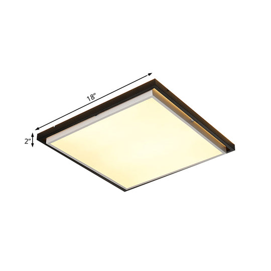 Ultra Thin Acrylic LED Flush Light - Wide Bedroom Ceiling Fixture in Warm/White Light (18"/21.5"/35.5")