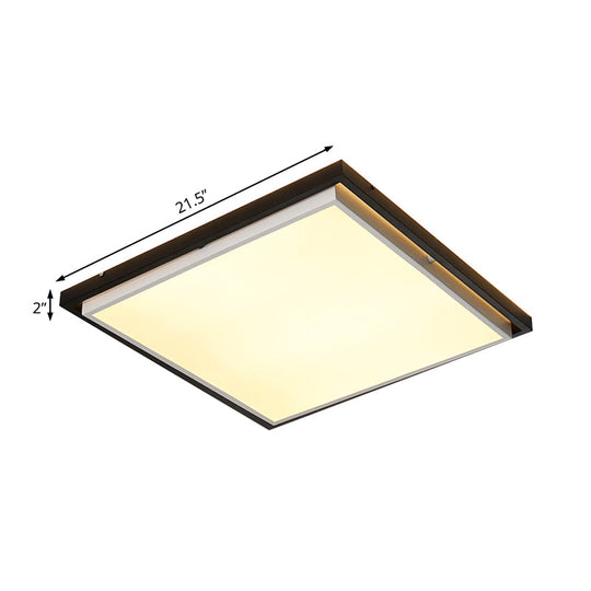 Ultra Thin Acrylic Led Flush Light - Wide Bedroom Ceiling Fixture In Warm/White (18/21.5/35.5)