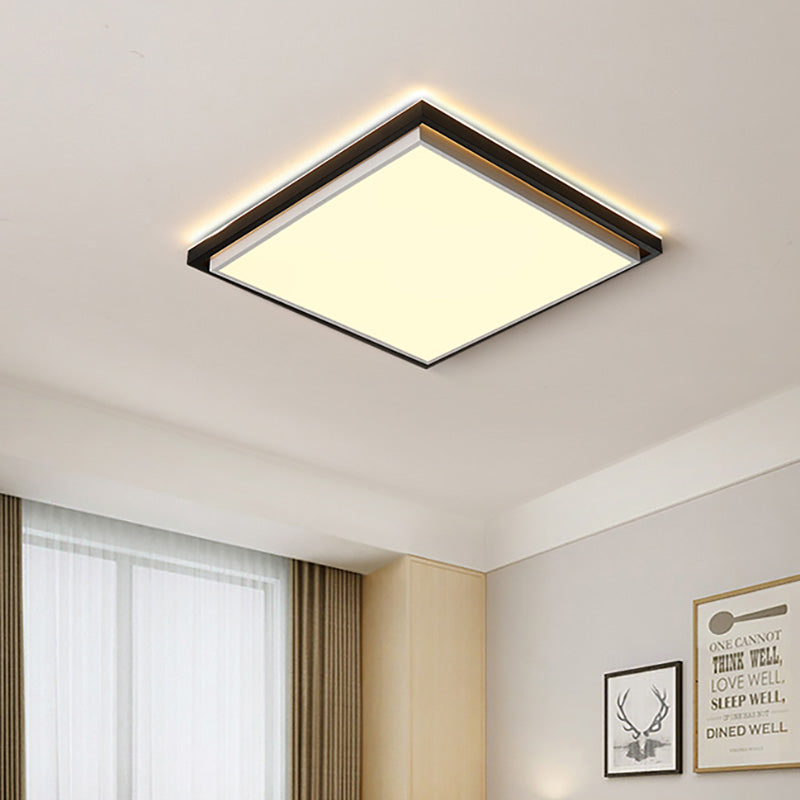 Ultra Thin Acrylic LED Flush Light - Wide Bedroom Ceiling Fixture in Warm/White Light (18"/21.5"/35.5")