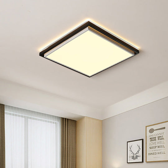 Ultra Thin Acrylic Led Flush Light - Wide Bedroom Ceiling Fixture In Warm/White (18/21.5/35.5)