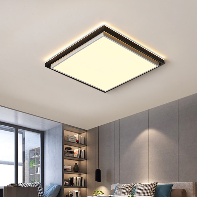 Ultra Thin Acrylic LED Flush Light - Wide Bedroom Ceiling Fixture in Warm/White Light (18"/21.5"/35.5")