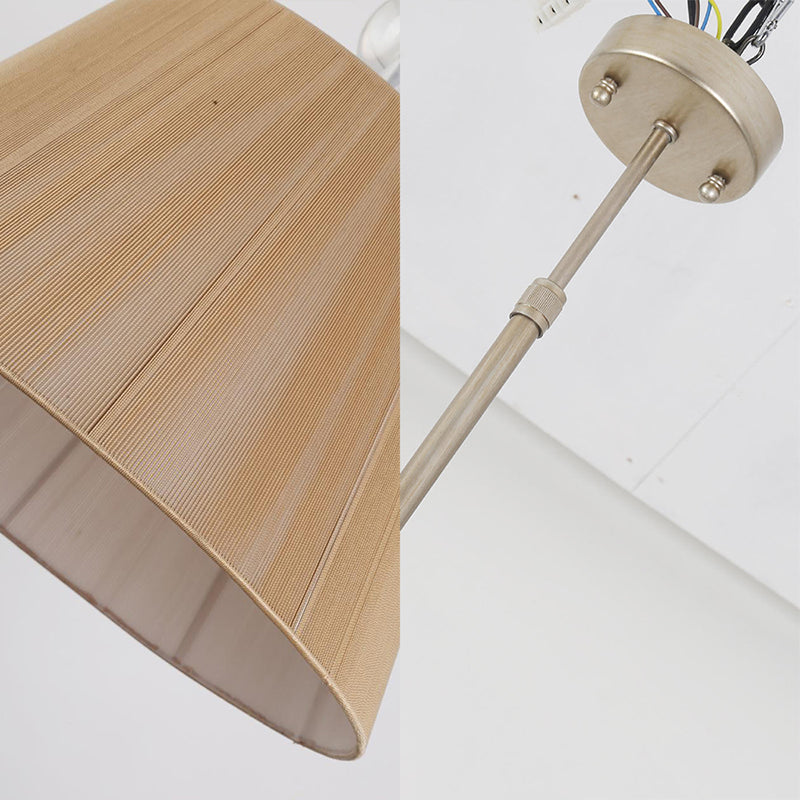 Classic Tan Drum Pendant Light Fixture For Corridors - 1 Hanging Lamp