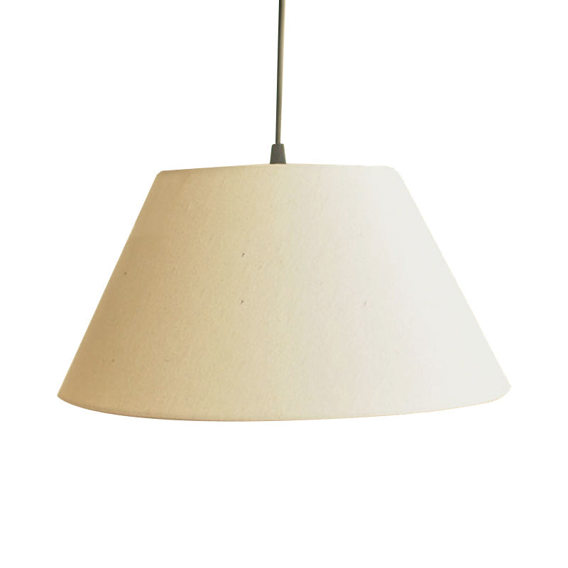 Classical Cone Pendant Lamp - 1-Light Fabric Hanging Fixture In White/Coffee/Rose Red For Living